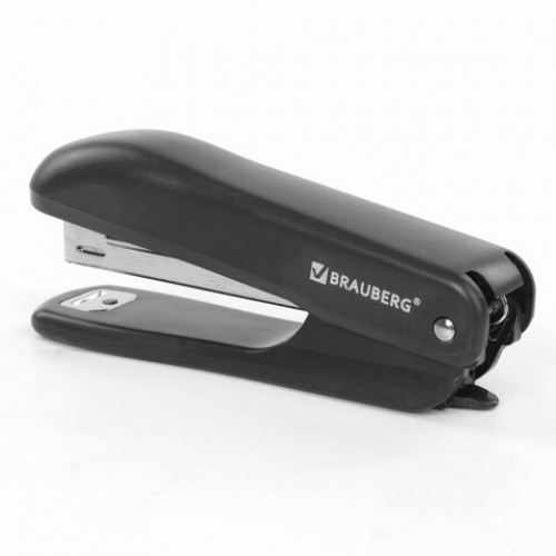 Степлер №10 BRAUBERG SX-19, до 12 листов, с антистеплером, черный, 228587