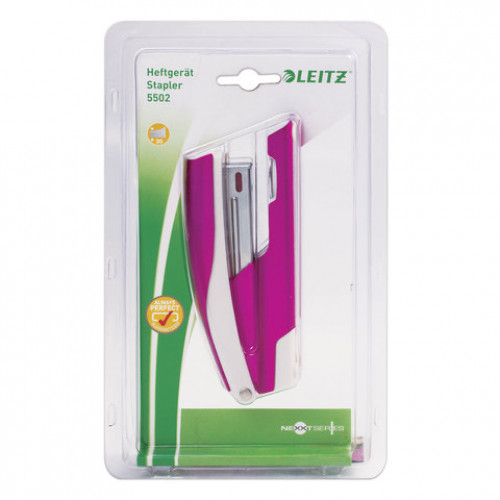 Степлер №24/6, 26/6 металлический LEITZ New NeXXt WOW, до 30 л., розовый металлик, 55022023