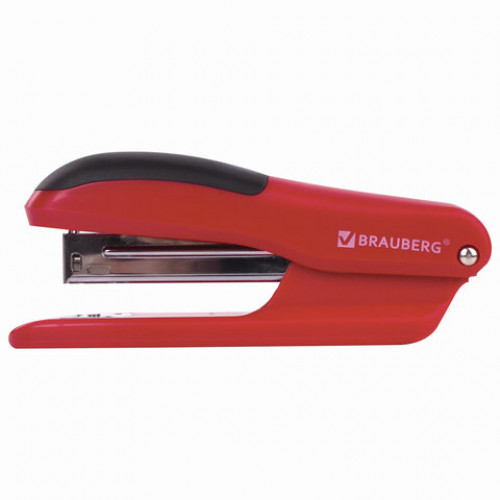 Степлер №24/6, 26/6 BRAUBERG SX-39, до 25 листов, красный, 228592
