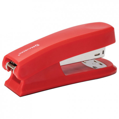 Степлер №24/6, 26/6 BRAUBERG Standard, до 25 листов, красный, 226854