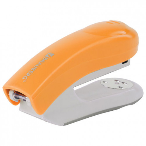 Степлер №24/6, 26/6 BRAUBERG Original, до 25 листов, оранжевый, 227772