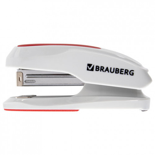Степлер №24/6, 26/6 BRAUBERG Extra, до 30 листов, серо-красный, 229088