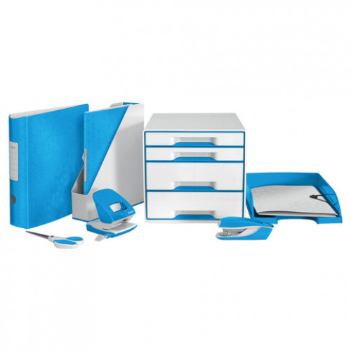 Степлер №24/6, 26/6 металлический LEITZ New NeXXt WOW, до 30 л., синий металлик, 55022036