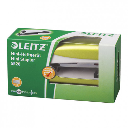 Степлер №10 металлический LEITZ New NeXXt WOW, до 10 л., зеленый металлик, 55281054