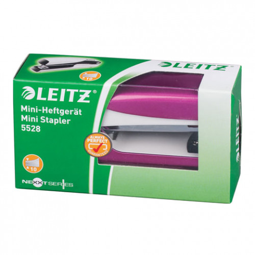 Степлер №10 металлический LEITZ New NeXXt WOW, до 10 л., розовый металлик, 55281023