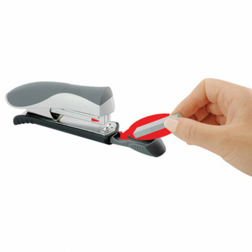 Степлер №24/6-26/6 MAPED (Франция) Ergologic, до 25 листов, с контейнером для скоб, серо-черный, 352511