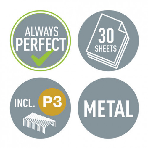 Степлер №24/6, 26/6 металлический LEITZ New NeXXt WOW, до 30 л., синий металлик, 55022036