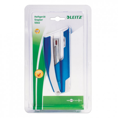 Степлер №24/6, 26/6 металлический LEITZ New NeXXt WOW, до 30 л., синий металлик, 55022036
