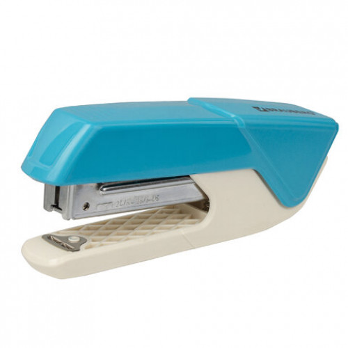 Степлер №24/6, 26/6 BRAUBERG ADVANCED, до 20 листов, с антистеплером, голубой, 228749
