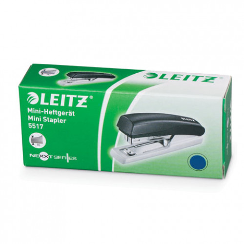 Степлер №10 LEITZ New NeXXt, до 10 листов, с антистеплером, синий, 55170035