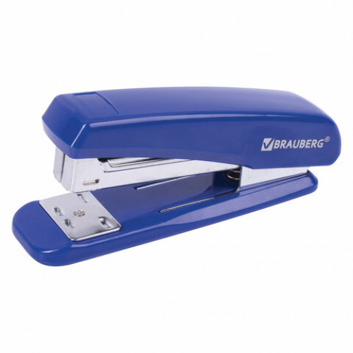 Степлер №24/6, 26/6 BRAUBERG Classic, до 25 листов, синий, 228501