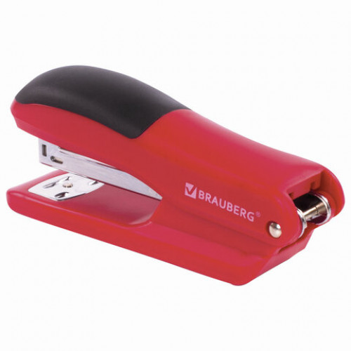 Степлер №24/6, 26/6 BRAUBERG SX-39, до 25 листов, красный, 228592