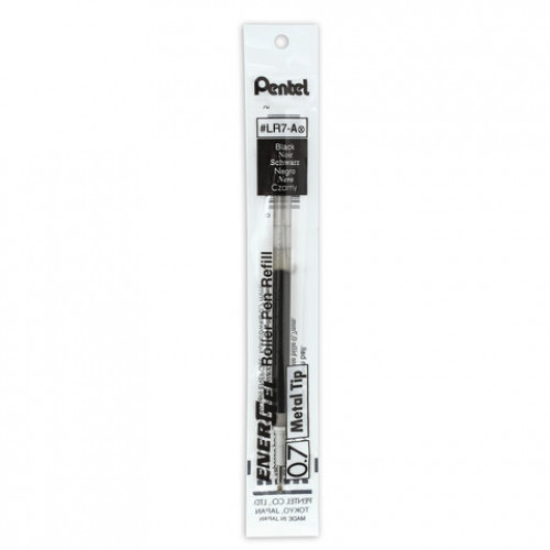 Стержень гелевый PENTEL (Япония) 111 мм, ЧЕРНЫЙ, узел 0,7 мм, линия письма 0,35 мм, LR7-А