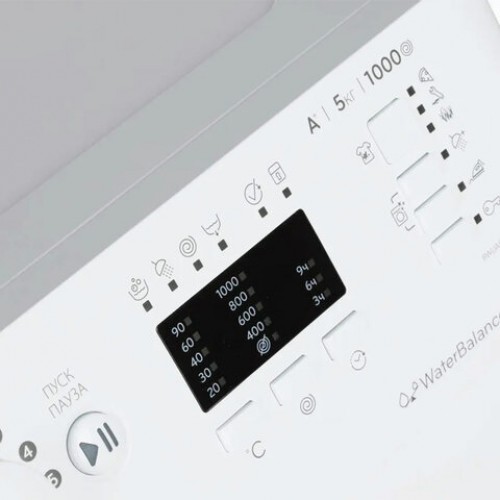 Стиральная машина INDESIT BWUA 51051 L B, 1000 об/мин, 5 кг, фронтальная загрузка, 17 программ, белая, 869991031140