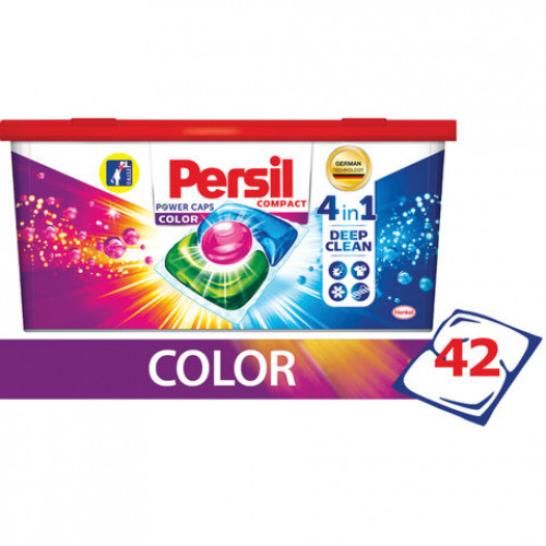 Средство для стирки в капсулах 42 шт. PERSIL (Персил) Power caps Color, для цветного белья, 2485888