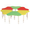 Стол детский Ромашка, 6 лепестков, 1300х1300х400-580 мм, регулируемый, рост 0-3 (85-145 см), 3 цвета