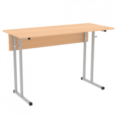 Стол-парта 2-местный нерегулируемый ПИФАГОР SD-1, 1200х500х760 мм, рост 6 (170-190 см), серый каркас, ЛДСП бук, 533346