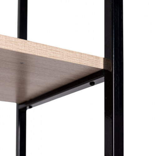 Стол BRABIX SMART CD-018, 1100х600х765 мм, ЛОФТ, 2 полки, металл/ЛДСП ясень шимо светлый, каркас черный, 641945