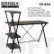Стол на металлокаркасе BRABIX LOFT CD-004, 1200х535х1110 мм, 3 полки, цвет морёный дуб, 641218
