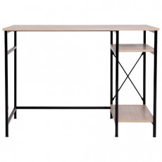 Стол BRABIX SMART CD-018, 1100х600х765 мм, ЛОФТ, 2 полки, металл/ЛДСП ясень шимо светлый, каркас черный, 641945
