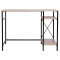 Стол BRABIX SMART CD-018, 1100х600х765 мм, ЛОФТ, 2 полки, металл/ЛДСП ясень шимо светлый, каркас черный, 641945