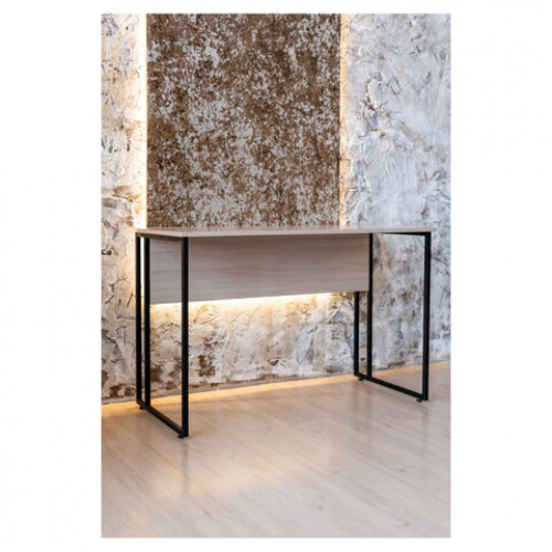 Стол BRABIX SMART CD-019, 1180х600х770 мм, ЛОФТ, металл/ЛДСП ясень шимо светлый, каркас черный, 641947