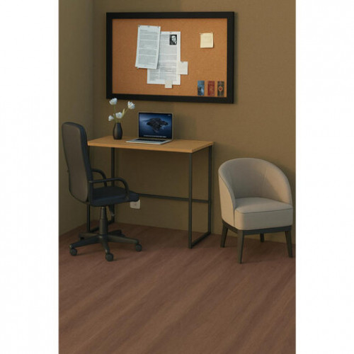 Стол BRABIX SMART CD-020, 900х500х770 мм, ЛОФТ, металл/ЛДСП бунратти, каркас черный, 641950