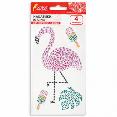 Наклейки готовые из страз ФЛАМИНГО, 4 декоративных элемента, 9,5х15,5 см, ОСТРОВ СОКРОВИЩ, 662243 Наклейки готовые из страз ФЛАМИНГО, 4 декоративных элемента, 9,5х15,5 см, ОСТРОВ СОКРОВИЩ, 662243