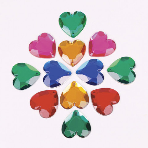 Стразы для творчества Сердце, цвет ассорти, 23х25 мм, 30 грамм, ОСТРОВ СОКРОВИЩ, 661213