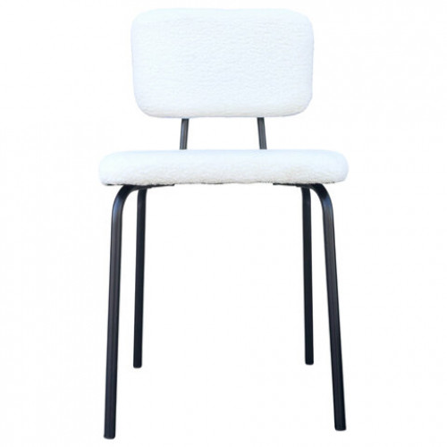 Стулья BRABIX Ideal CF-080, КОМПЛЕКТ 4 шт., черный каркас, букле белый, 533254