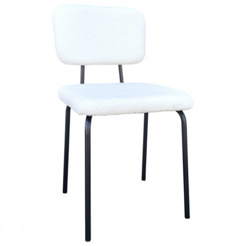 Стулья BRABIX Ideal CF-080, КОМПЛЕКТ 4 шт., черный каркас, букле белый, 533254