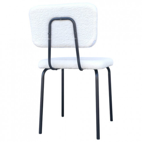 Стулья BRABIX Ideal CF-080, КОМПЛЕКТ 4 шт., черный каркас, букле белый, 533254