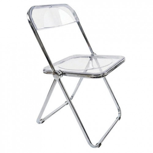 Стул складной прозрачный BRABIX Glam CF-020, хромированный каркас, пластик, 533245