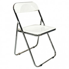 Стул складной глянцевый белый BRABIX Style CF-015, хромированный каркас, пластик, 533249
