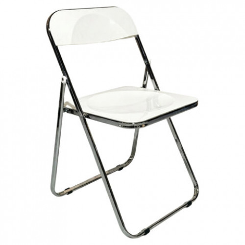 Стул складной глянцевый белый BRABIX Style CF-015, хромированный каркас, пластик, 533249