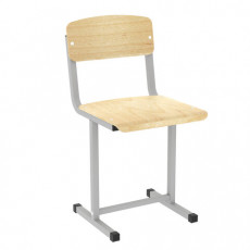 Стул ученический нерегулируемый ПИФАГОР SC-1, 380х380х790 мм, рост 6 (170-190 см), серый каркас, фанера, 533348
