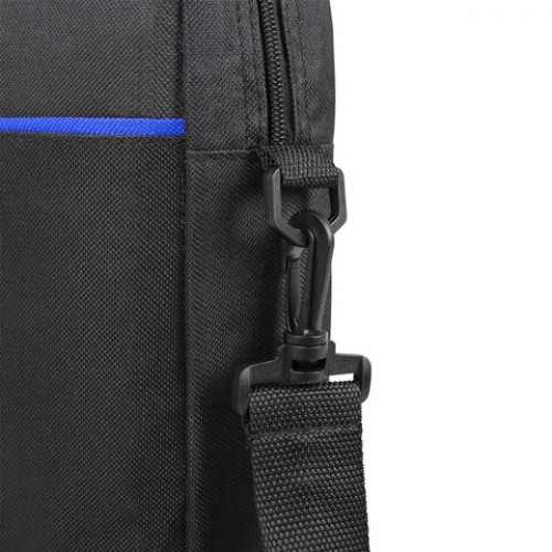 Сумка портфель BRAUBERG PRACTICAL с отделением для ноутбука 15,6, Blue line, черная, 29х40х7 см, 272603