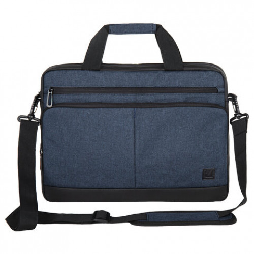 Сумка-портфель BRAUBERG Forward с отделением для ноутбука 15,6, темно-синяя, 29х40х9 см, 270833