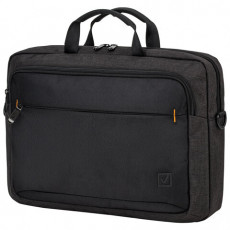 Сумка-портфель BRAUBERG Pragmatic с отделением для ноутбука 15,6, серо-черная, 30х42х8 см, 270827