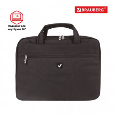 Сумка деловая BRAUBERG с отделением для ноутбука 14, Chance, 3 кармана, черная, 36х28х5 см, 240455