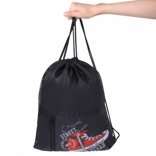 Мешок для обуви ЮНЛАНДИЯ, карман на молнии, 33х42 см, Original wears, 271056