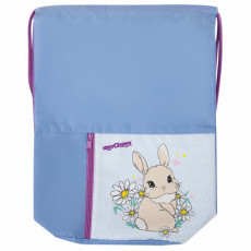 Мешок для обуви ЮНЛАНДИЯ, на шнурке, карман на молнии, 33х42 см, Cute Rabbit, 270406
