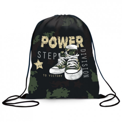 Мешок для обуви BRAUBERG, с петлёй, карман на молнии, полиэстер, 47х37 см, Power step, 270913