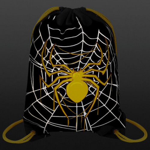 Мешок для обуви BRAUBERG PREMIUM, карман, подкладка, светоотражайка, 43х33 см, Venomous spider, 271624