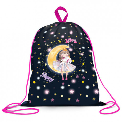 Мешок для обуви BRAUBERG KIDS, с петлей, 42х34 см, Moon girl, 271630