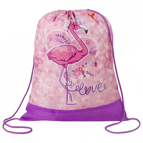 Мешок для обуви ПИФАГОР, 1 отделение, 42х34 см, Cute Flamingo, 270184