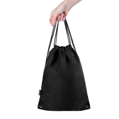 Мешок для обуви BRAUBERG плотный, карман на молнии, подкладка, 43х33 см, Total Black, 272427