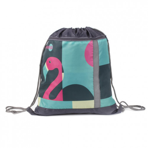 Мешок для обуви, карман на молнии, сетка для вентиляции, светоотражающий, Фламинго, 46х36 см, СДС-711