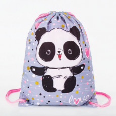 Мешок для обуви BRAUBERG PREMIUM, карман, подкладка, 43х33 см, Funny panda, 270281 Мешок для обуви BRAUBERG PREMIUM, карман, подкладка, 43х33 см, Funny panda, 270281