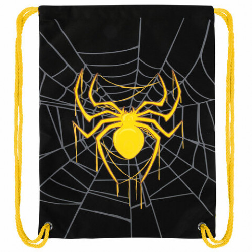 Мешок для обуви BRAUBERG PREMIUM, карман, подкладка, светоотражайка, 43х33 см, Venomous spider, 271624